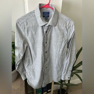 Grey button down shirt collared shirt